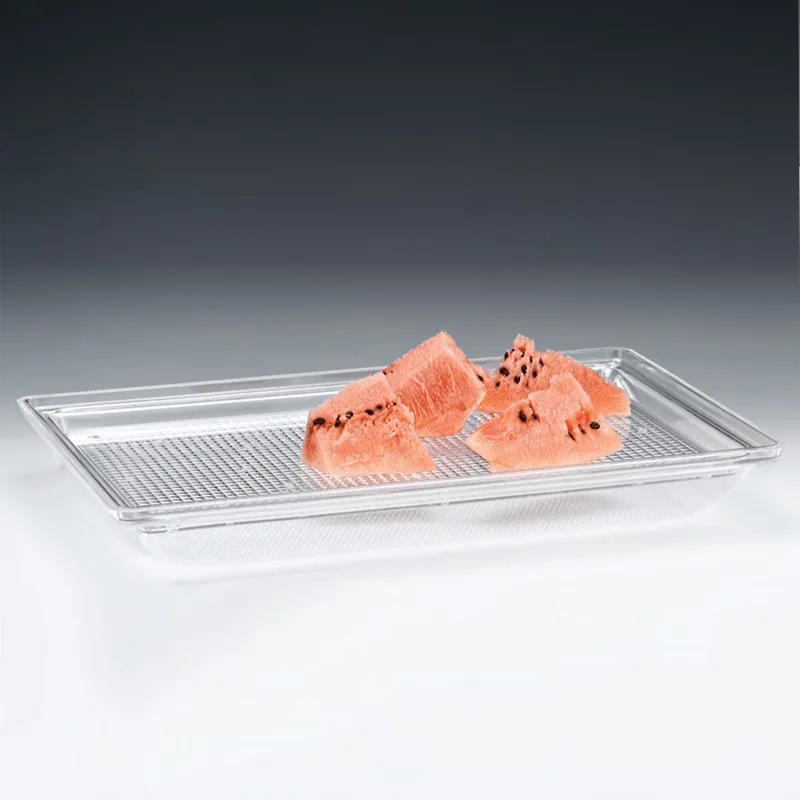 Zicco ZCP-467 Polikarbon Tepsil Akrilik Karpuz Teşhir Tepsisi, 55x35.5 cm, Şeffaf