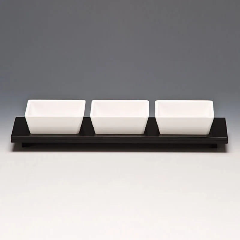 Zicco Melamin Çerezlik Sosluk, Akrilik Standlı, K-6006 Model, 3'lü, 32x10x5,5 cm