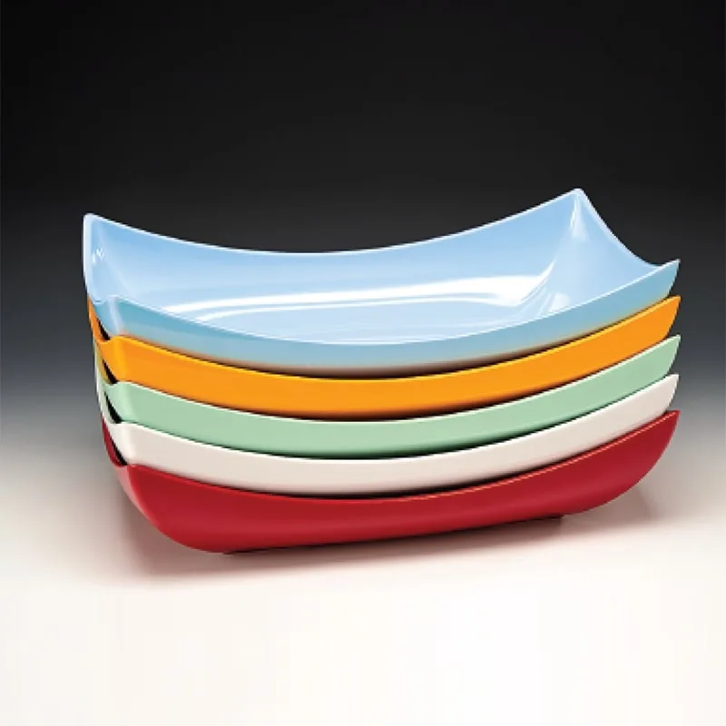 Zicco K-2023 Melamin Büyük Boy Teşhir Tabağı, 47.5x26x8 cm, Beyaz