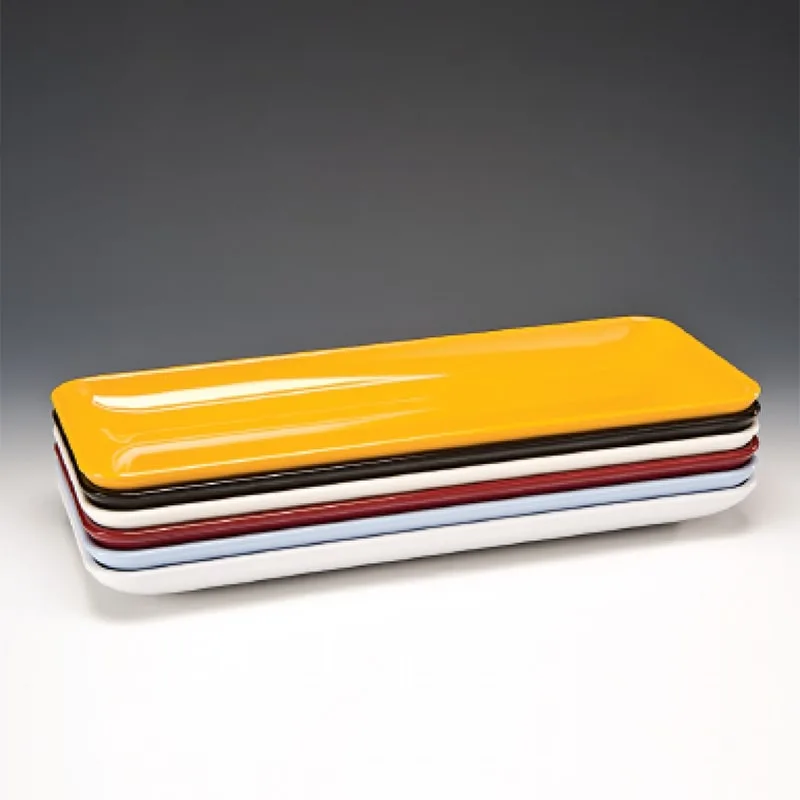 Zicco K-2028 Melamin Dikdörtgen Teşhir Tabağı, 21x51x4 cm, Yeşil