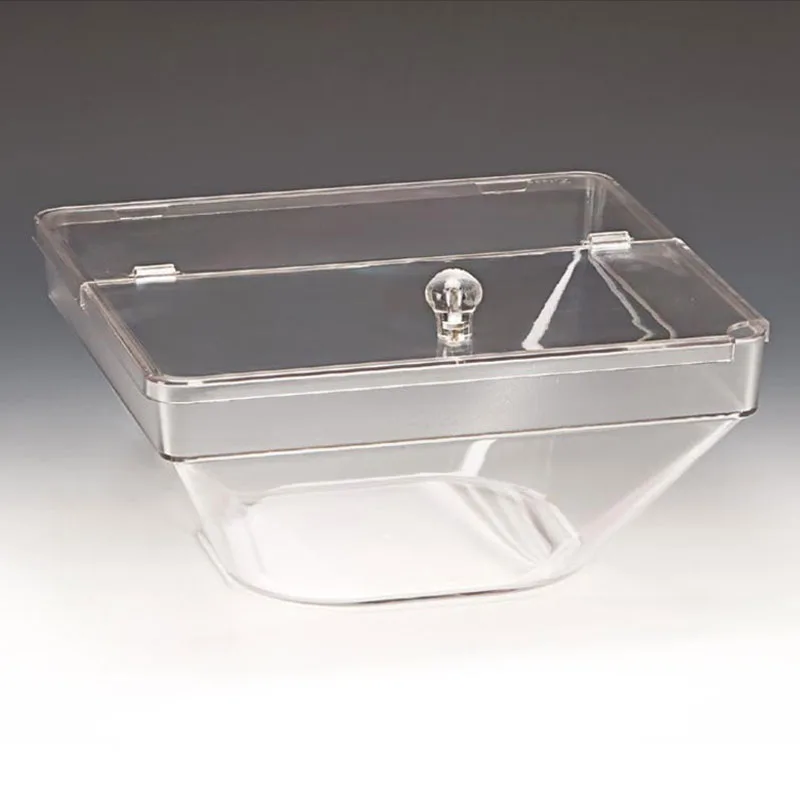 Zicco ZCP-612 Polikarbon Kapaklı Teşhir Kasesi, 26x26x12 cm, Şeffaf