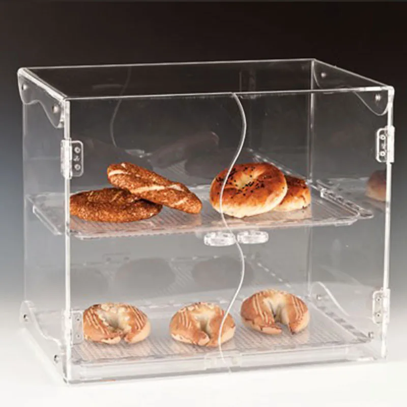 Zicco Polikarbon Tepsili Teşhir Standı, 2 Katlı, Kapaklı, 45x31x37 cm