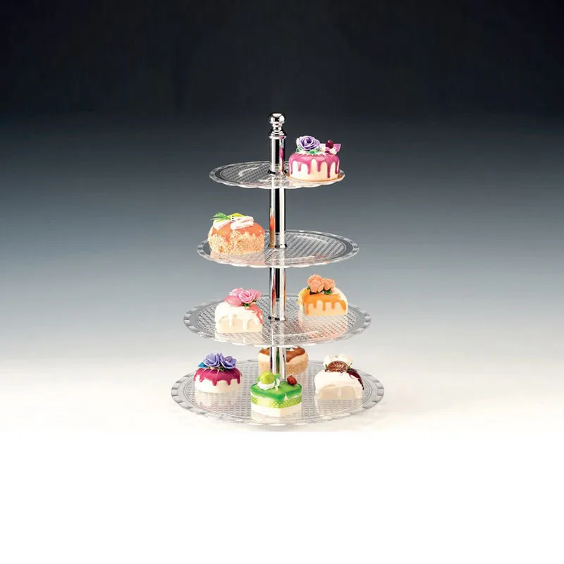 Zicco ZCP-712 Polikarbon Teşhir Standı, 4 Katlı, 42 cm, Şeffaf