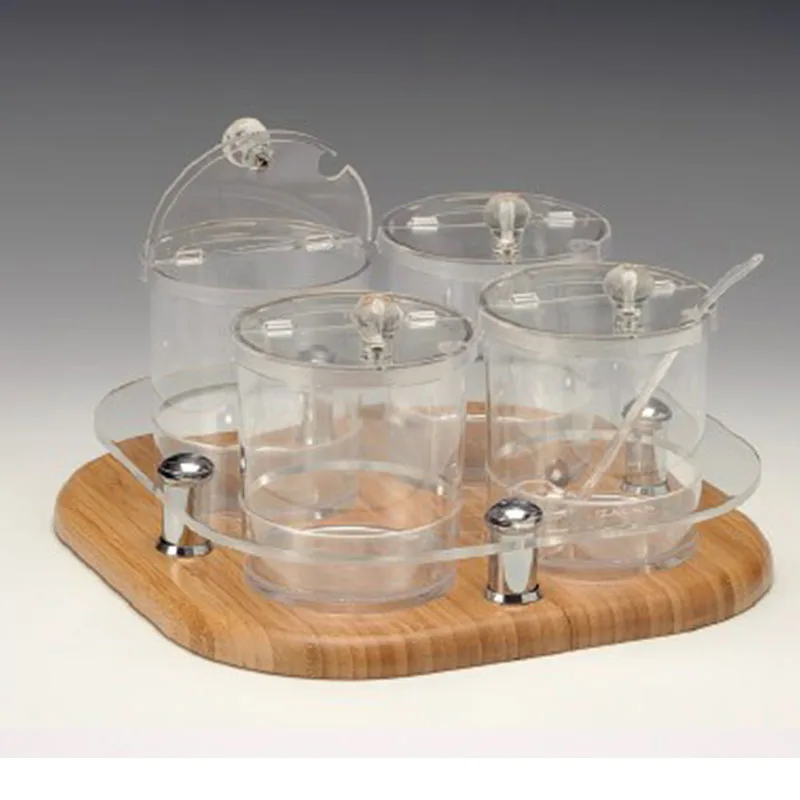 Zicco ZCP-698 Polikarbon Sosluk Reçellik Baharatlık Standı, 4'lü, 30x30x17 cm