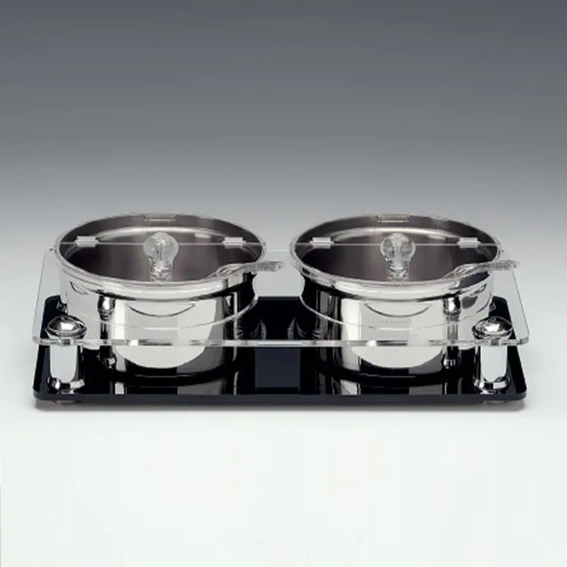 Zicco ZCP-666 Polikarbon Kapaklı Çelk Altlı Sosluk Reçellik Standı, 2'li, 17.5x33.5 cm