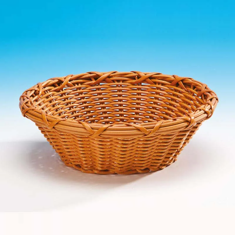 Zicco B-RO2164 Plastik Yuvarlak Ekmek Sepeti, 27x9 cm, Koyu