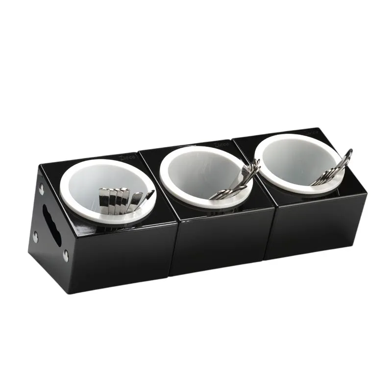 Zicco ZCP-390 Polikarbon Çatal Kaşık Standı, 3 Gözlü, 48x18x18 cm, Beyaz