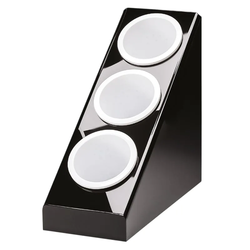 Zicco ZCP-657 Polikarbon Çatal Kaşık Standı, 3 Gözlü, 20.8x41.5 cm, Beyaz