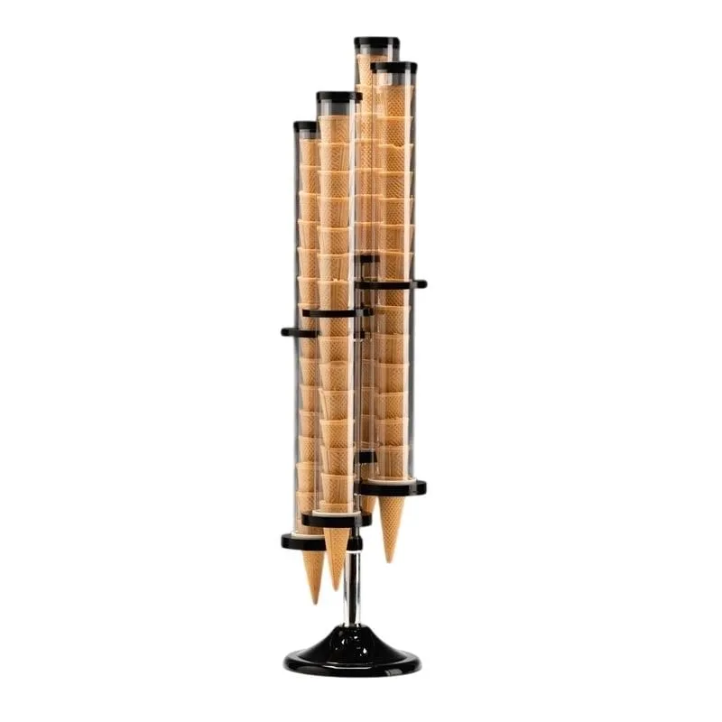 Zicco ZCP-800 Polikarbonat Dondurma Külah Standı, 4'lü, Akrilik Standlı, 19x86 cm